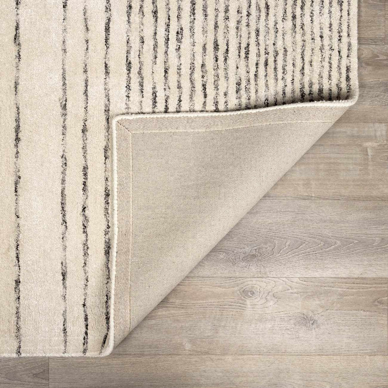 Ellisburg Striped Cream Faux Silk Rug - Clearance by Boutique Rugs