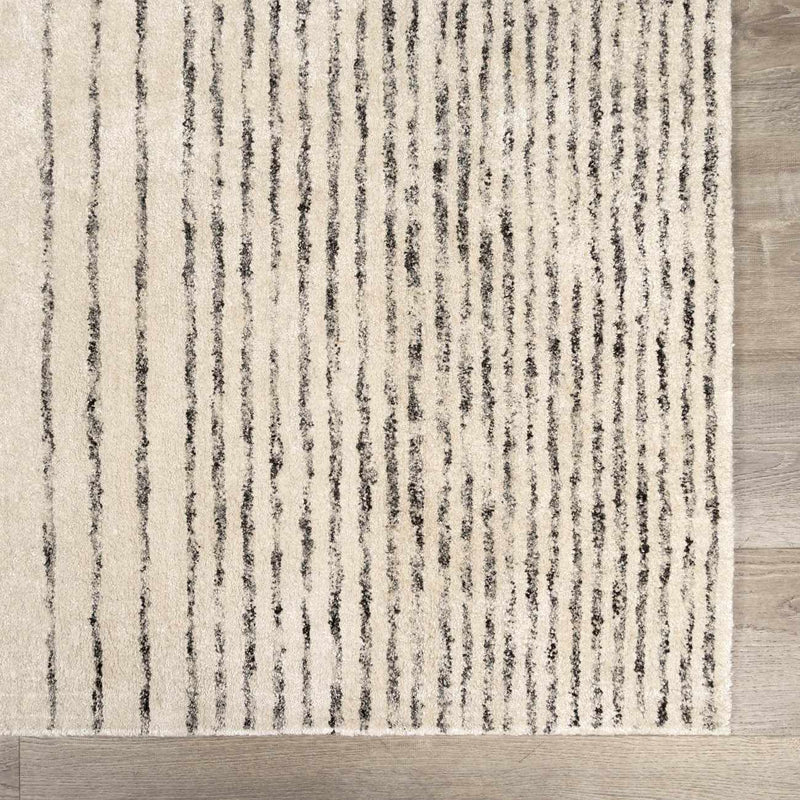 Ellisburg Striped Cream Faux Silk Rug - Clearance by Boutique Rugs