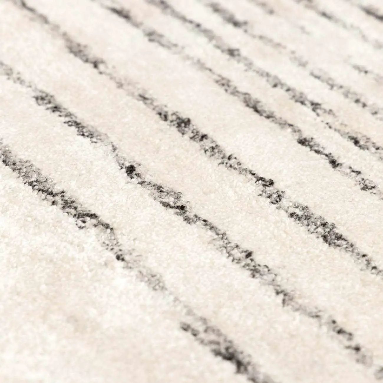 Ellisburg Striped Cream Faux Silk Rug - Clearance by Boutique Rugs