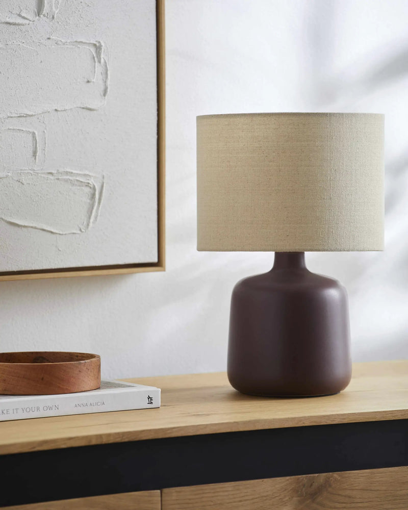 Lumellogno Dark Brown Table Lamp by Boutique Rugs
