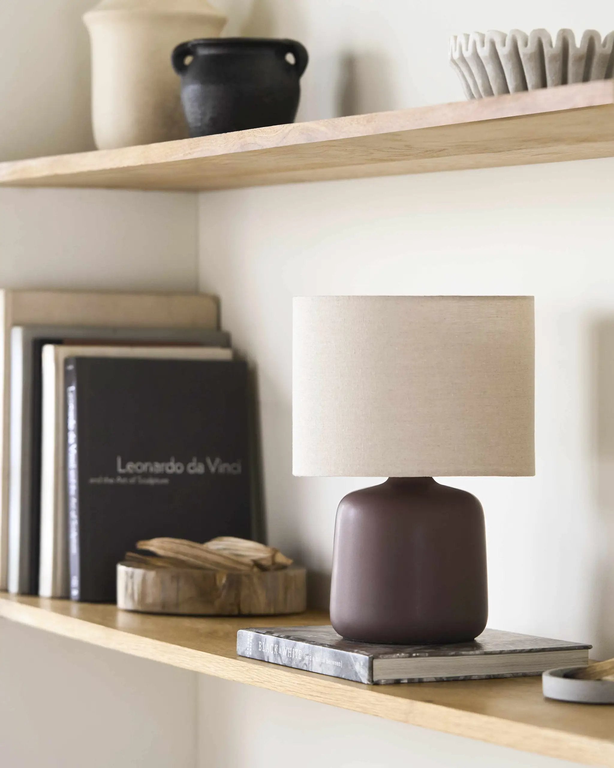 Lumellogno Dark Brown Table Lamp by Boutique Rugs