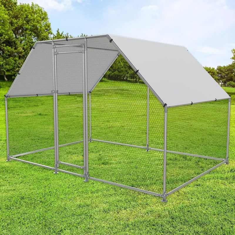 10-Ft x 6.5-Ft Outdoor Walk-in Metal Chicken Coop with Water-Resistant Cover by HomePacific
