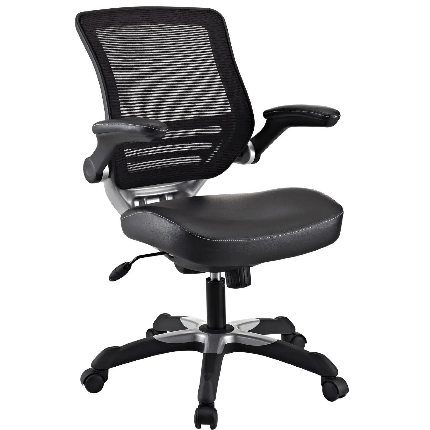 Modern Black Mesh Back Ergonomic Office Chair with Flip-up Arms by HomePacific