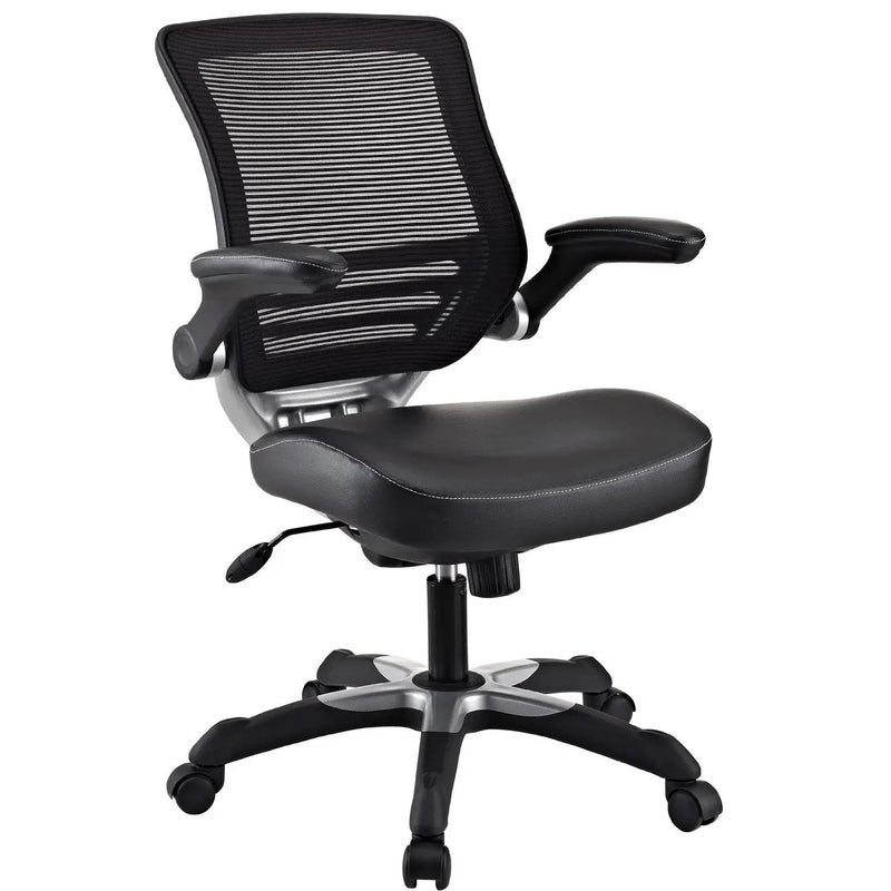 Modern Black Mesh Back Ergonomic Office Chair with Flip-up Arms by HomePacific