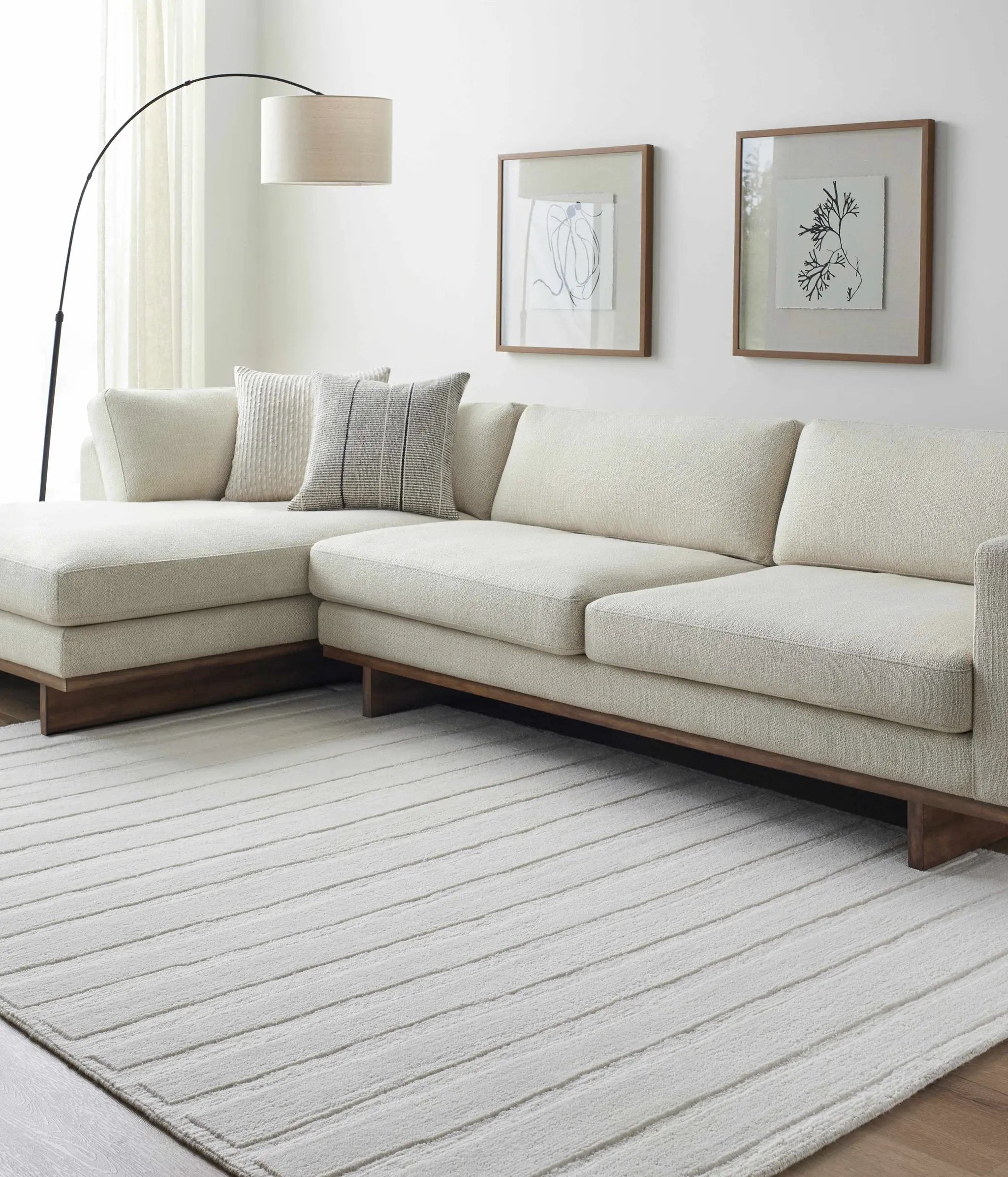 Aurex Cream Stepped Arch Art Deco Wool Handmade Area Rug - Clearance by Boutique Rugs