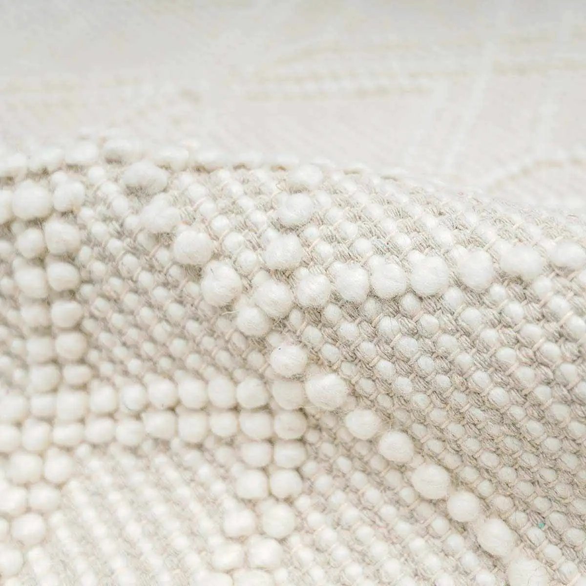 Ramsbury Beige Trellis Wool Rug by Boutique Rugs