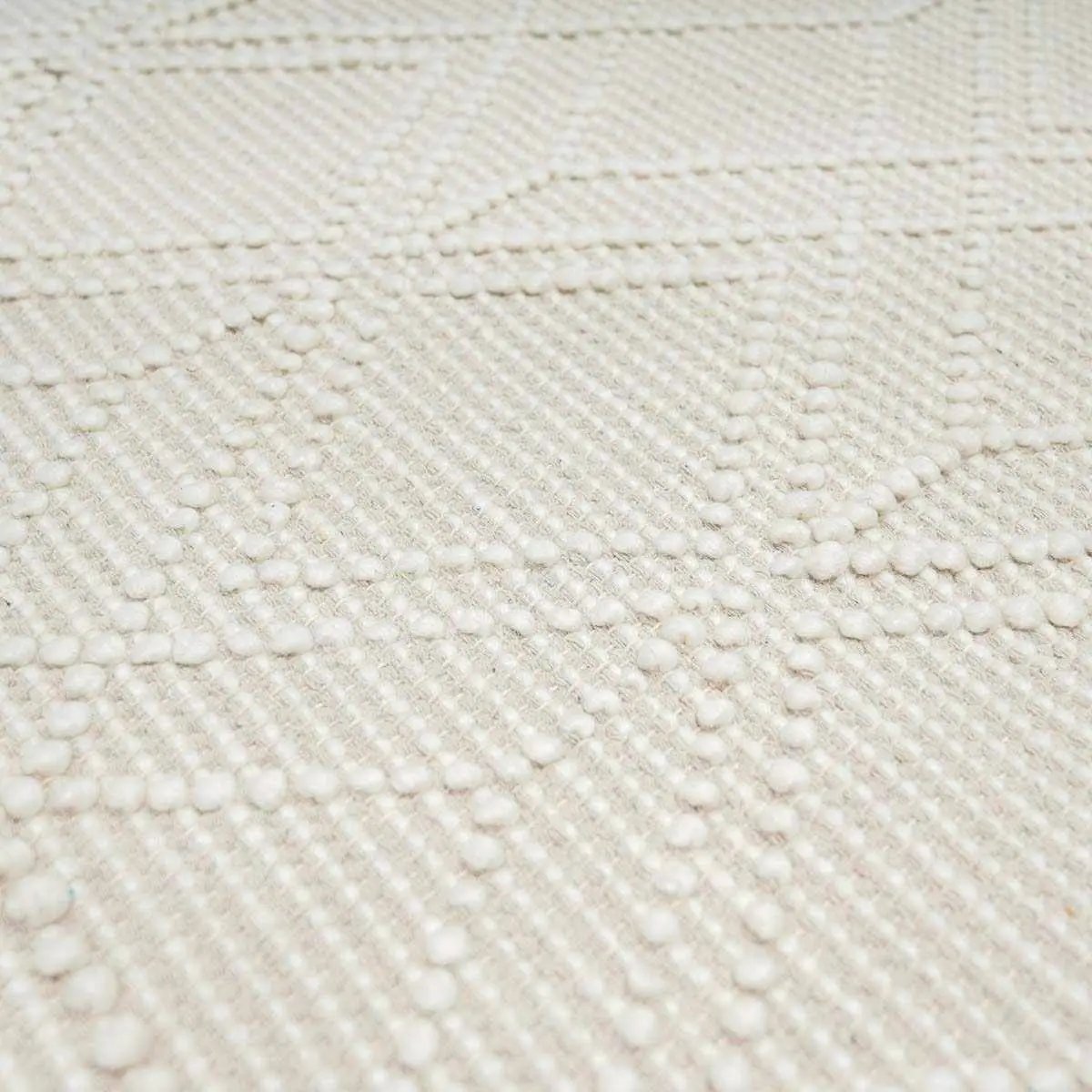 Ramsbury Beige Trellis Wool Rug by Boutique Rugs