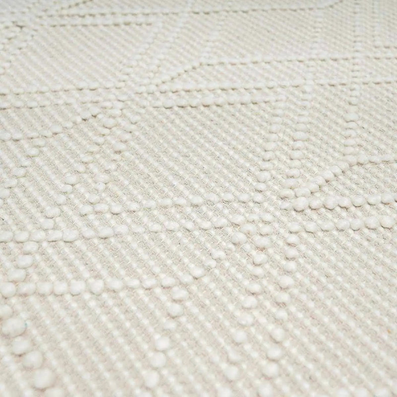Ramsbury Beige Trellis Wool Rug by Boutique Rugs
