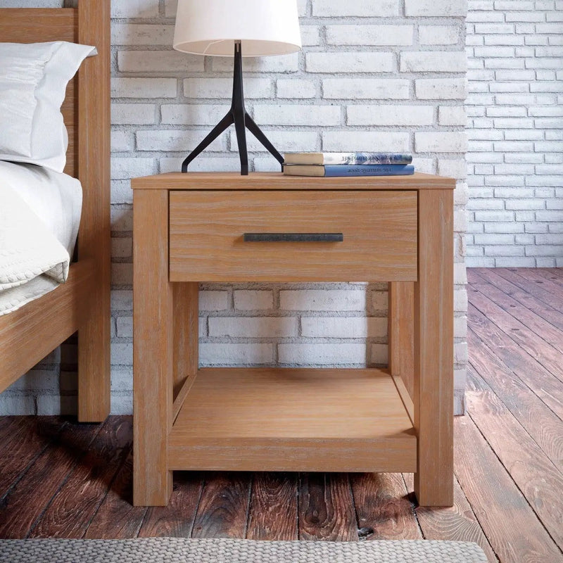 Farmhouse Traditional Rustic Pine Wood 1-Drawer Nightstand Bedside Table by HomePacific