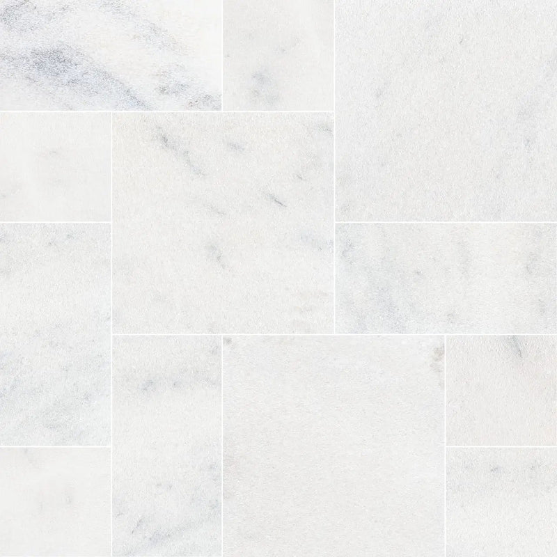 Sierra White Pavers Sandblasted Marble close up