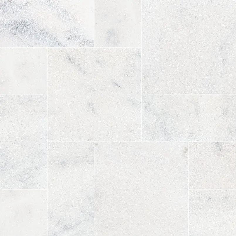 Sierra White Pavers Sandblasted Marble close up