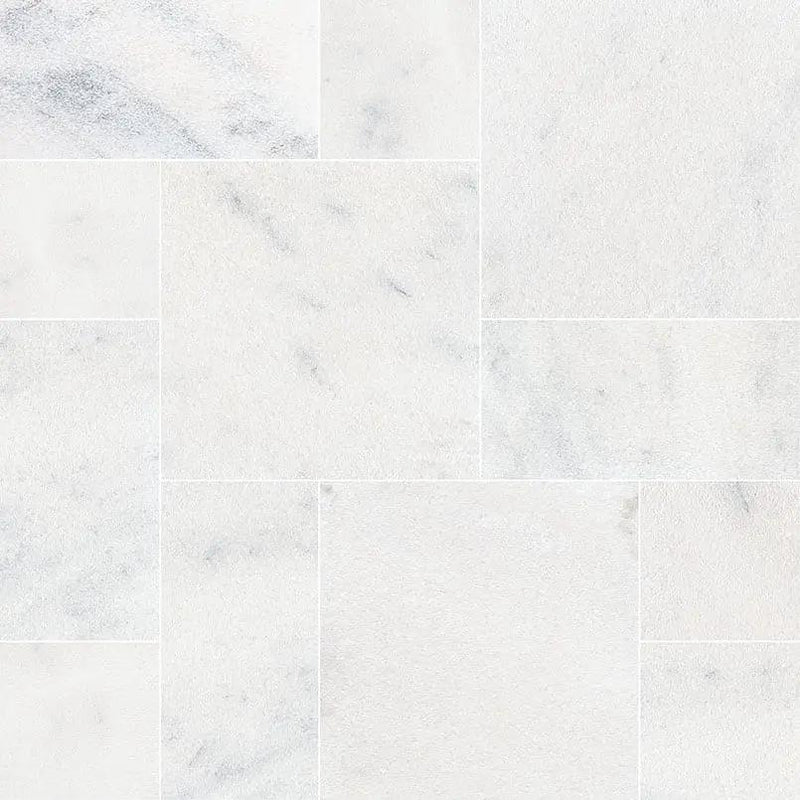 Sierra White Pavers Sandblasted Marble 16x24 close up
