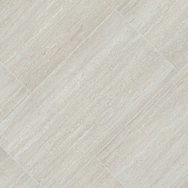 Cordova Lablanca Matte Travertine Look Porcelain Pavers 24x48 angled view