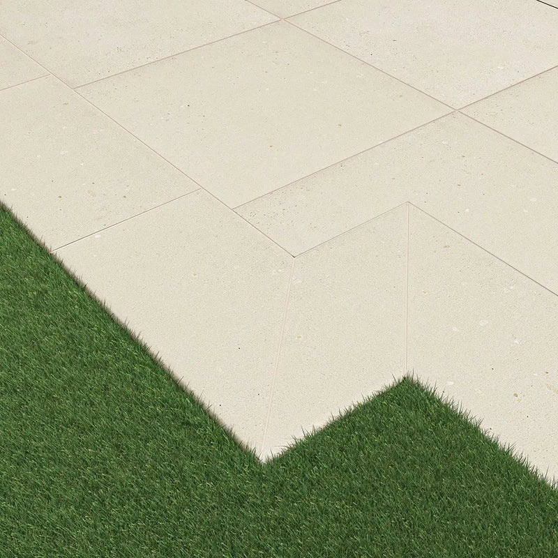 Gritzo Salt Matte Porcelain Pavers 24x24 in a finished room