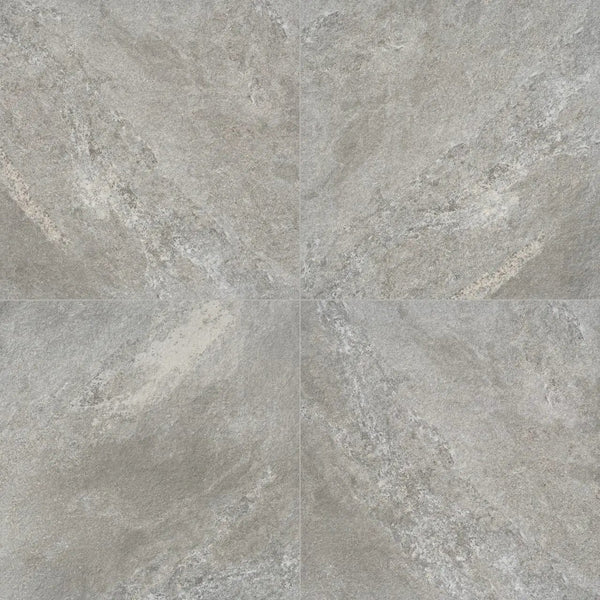 Quarzo Gray Matte Travertine Look Porcelain Pavers 24x48