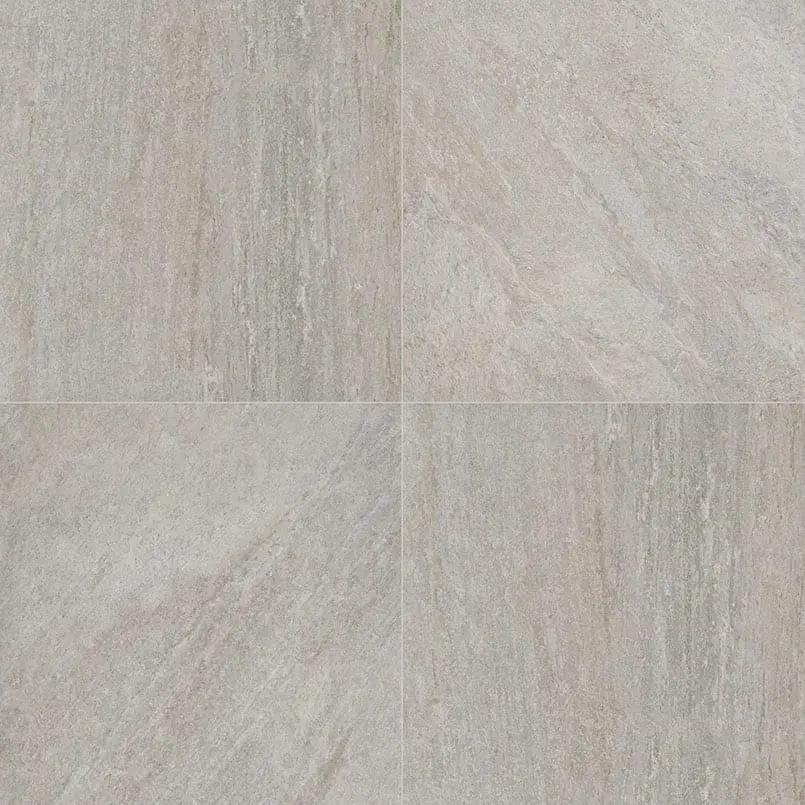 Quartz Silver Matte Porcelain Pavers 24x24 close up
