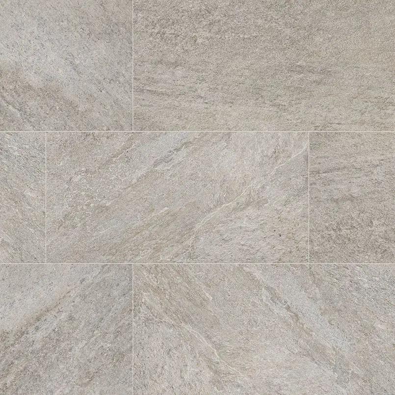 Quartz Silver Matte Porcelain Pavers 24x48 close up