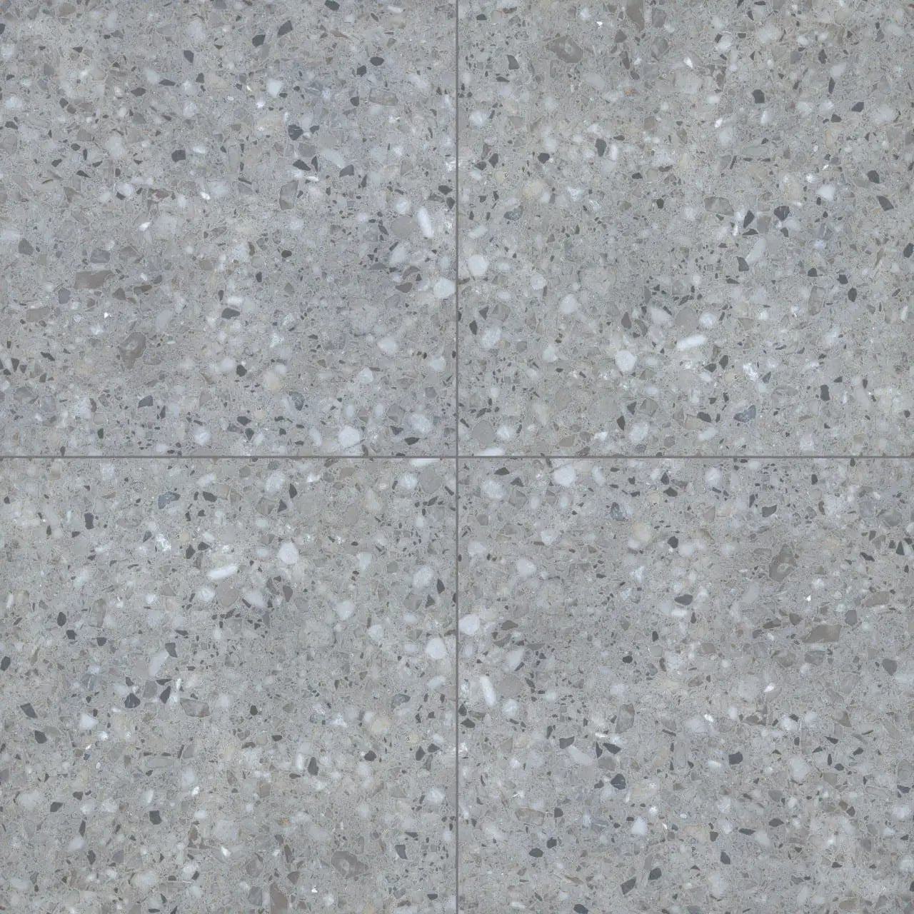 Terrazo Gris Matte Porcelain Pavers 24x24 close up