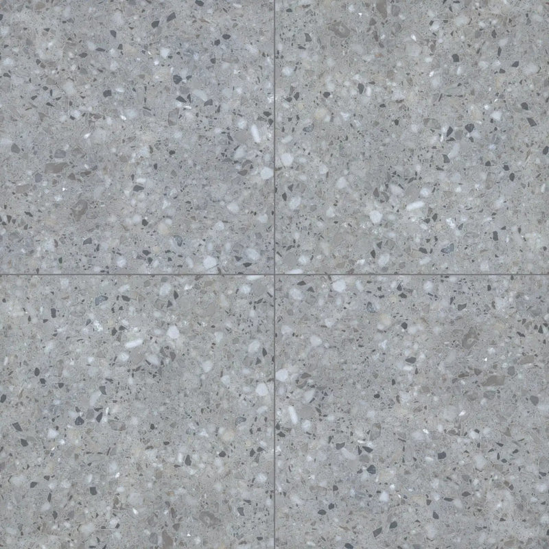 Terrazo Gris Matte Porcelain Pavers 24x24 close up