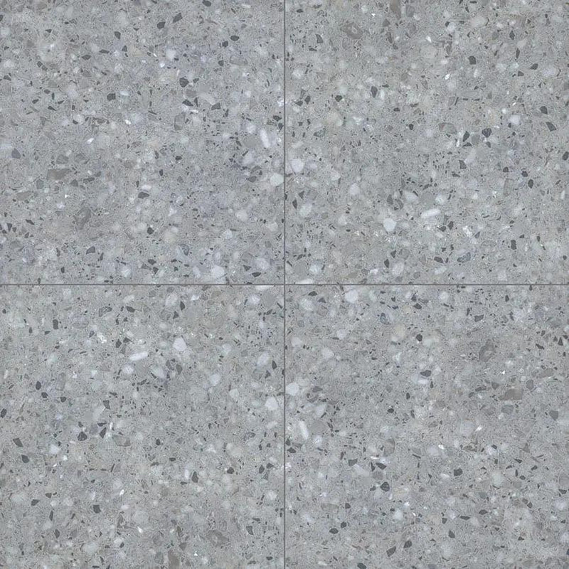 Terrazo Gris Matte Porcelain Pavers 24x24 close up