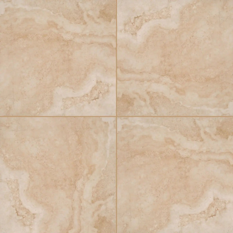 Tierra Beige Matte Travertine Look Porcelain Pavers 24x24 close up
