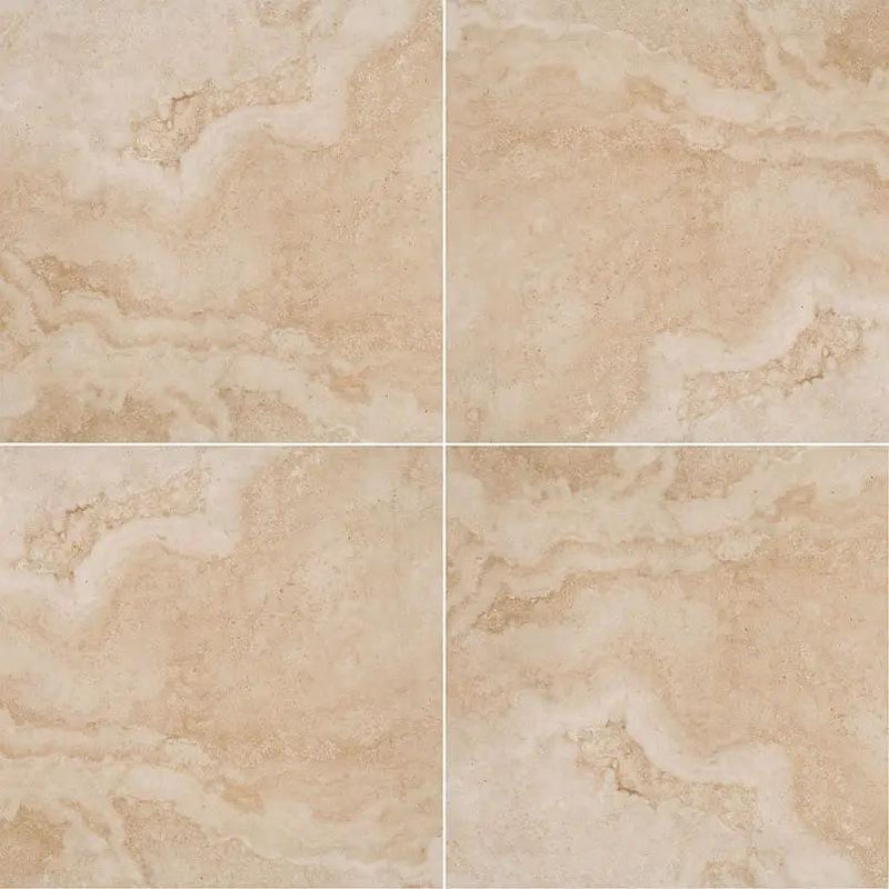 Tierra Beige Matte Travertine Look Porcelain Pavers 24x24 close up