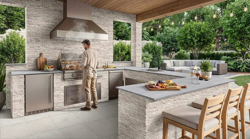 Vortexa Ivory Matte Porcelain Pool Copings 13x24 in a finished room
