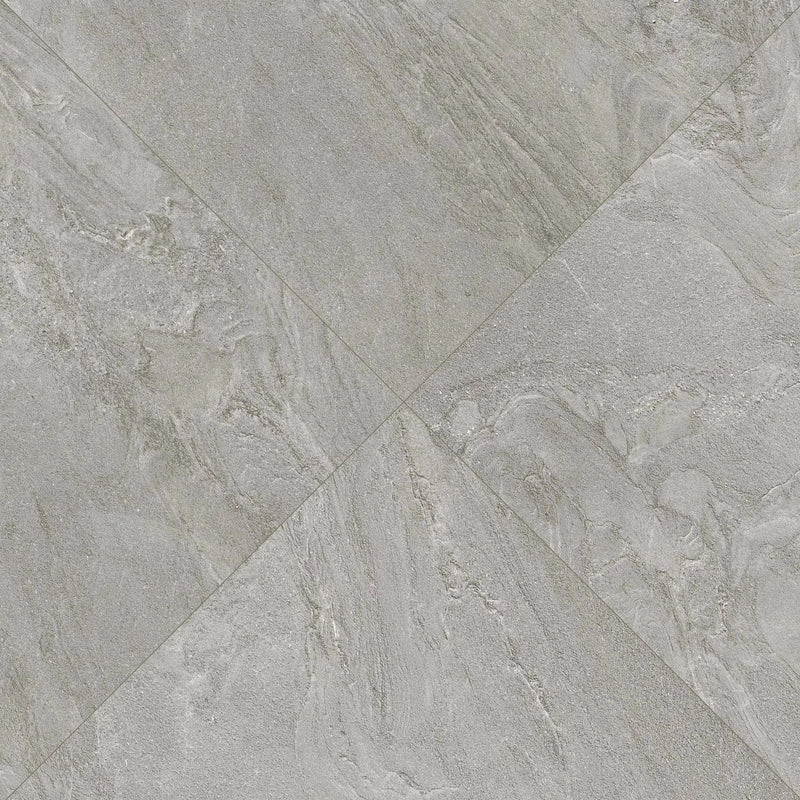 Vortexa Silver Matte Porcelain Pool Copings 13x24 angled view