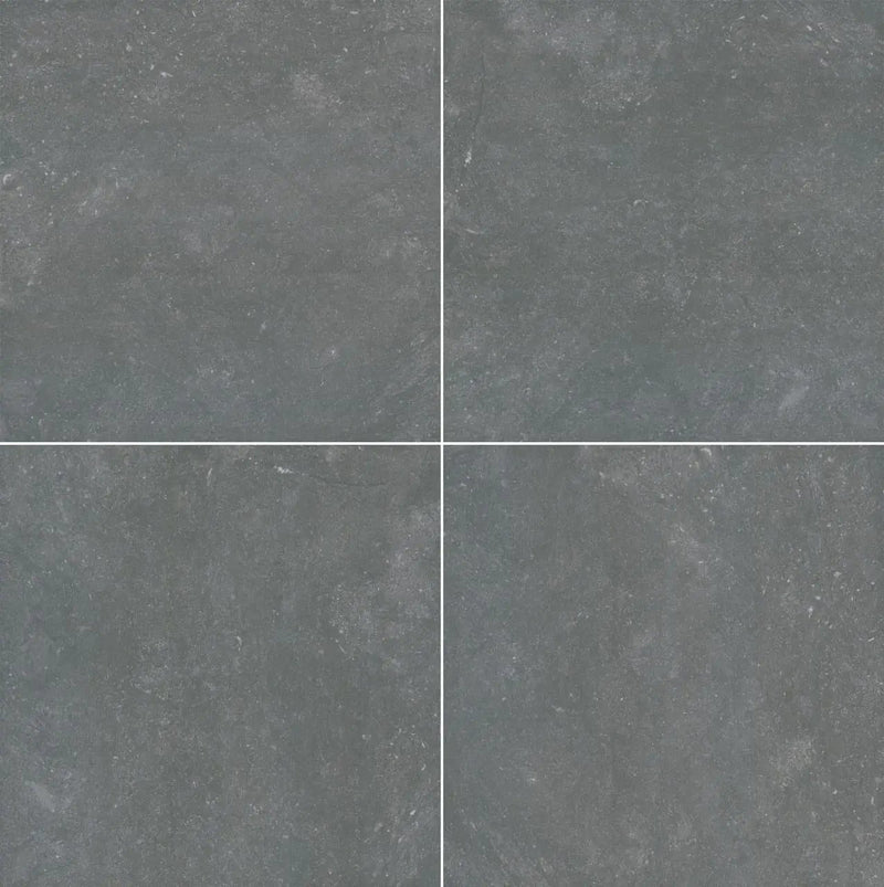 Vulkon Nero Matte Limestone Look Porcelain Pavers 24x24 close up
