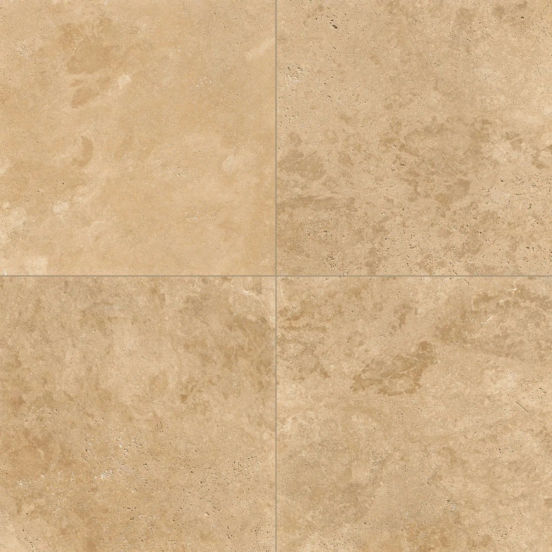 Tuscany Beige Tumbled Travertine Pavers 16x16 close up