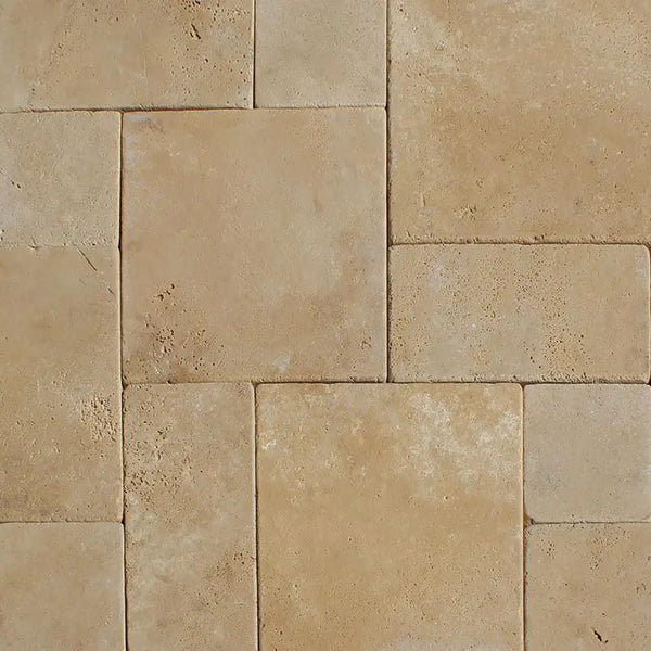 Durango Cream Tumbled Pattern Travertine Pavers