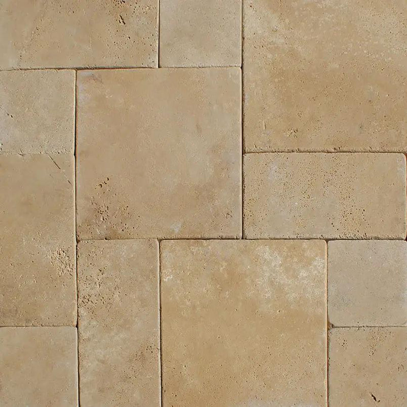 Durango Cream Tumbled Pattern Travertine Pavers by MSI Surfaces