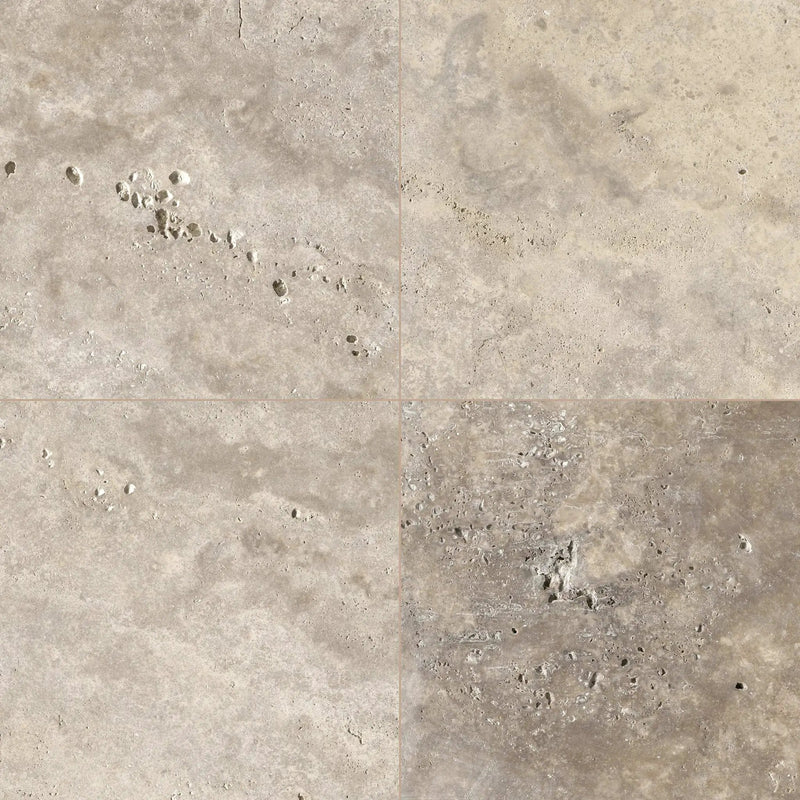 Silver Travertine Tumbled Pavers 16x16 by MSI Surfaces