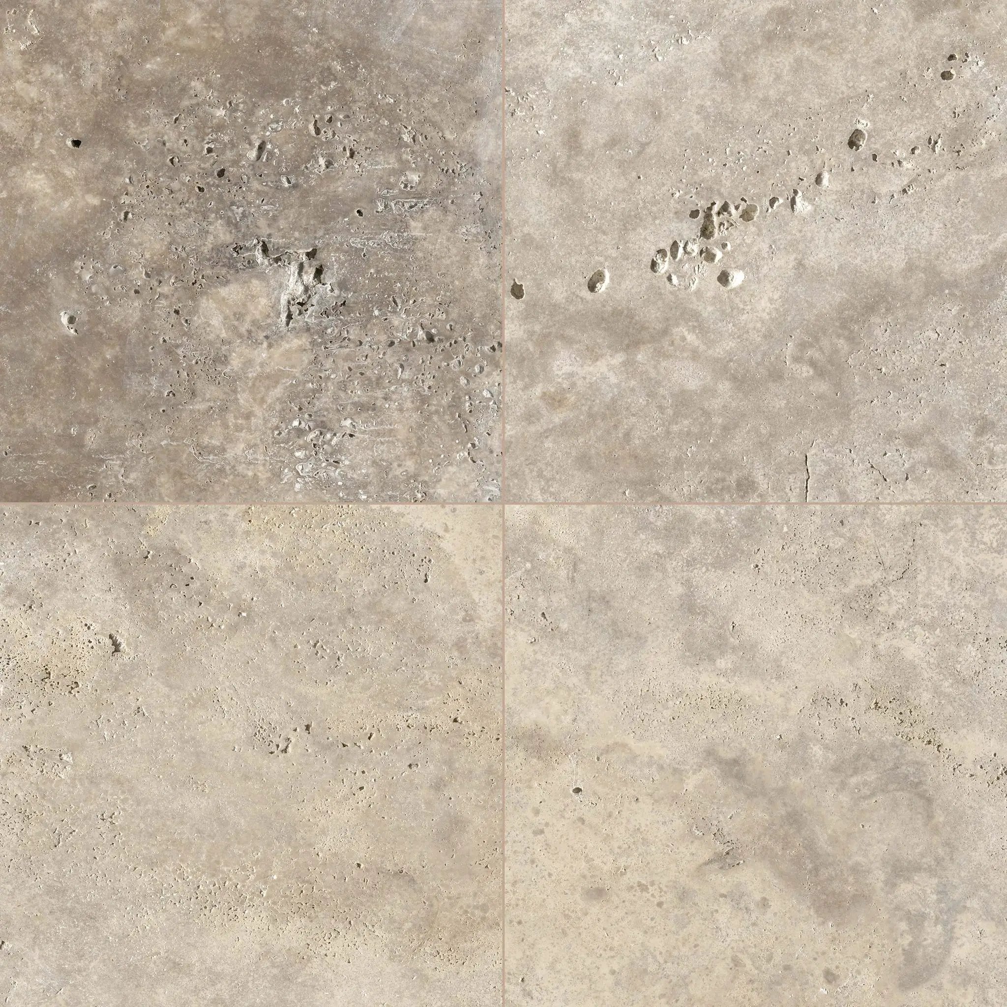 Silver Travertine Tumbled Pavers 24x24 close up
