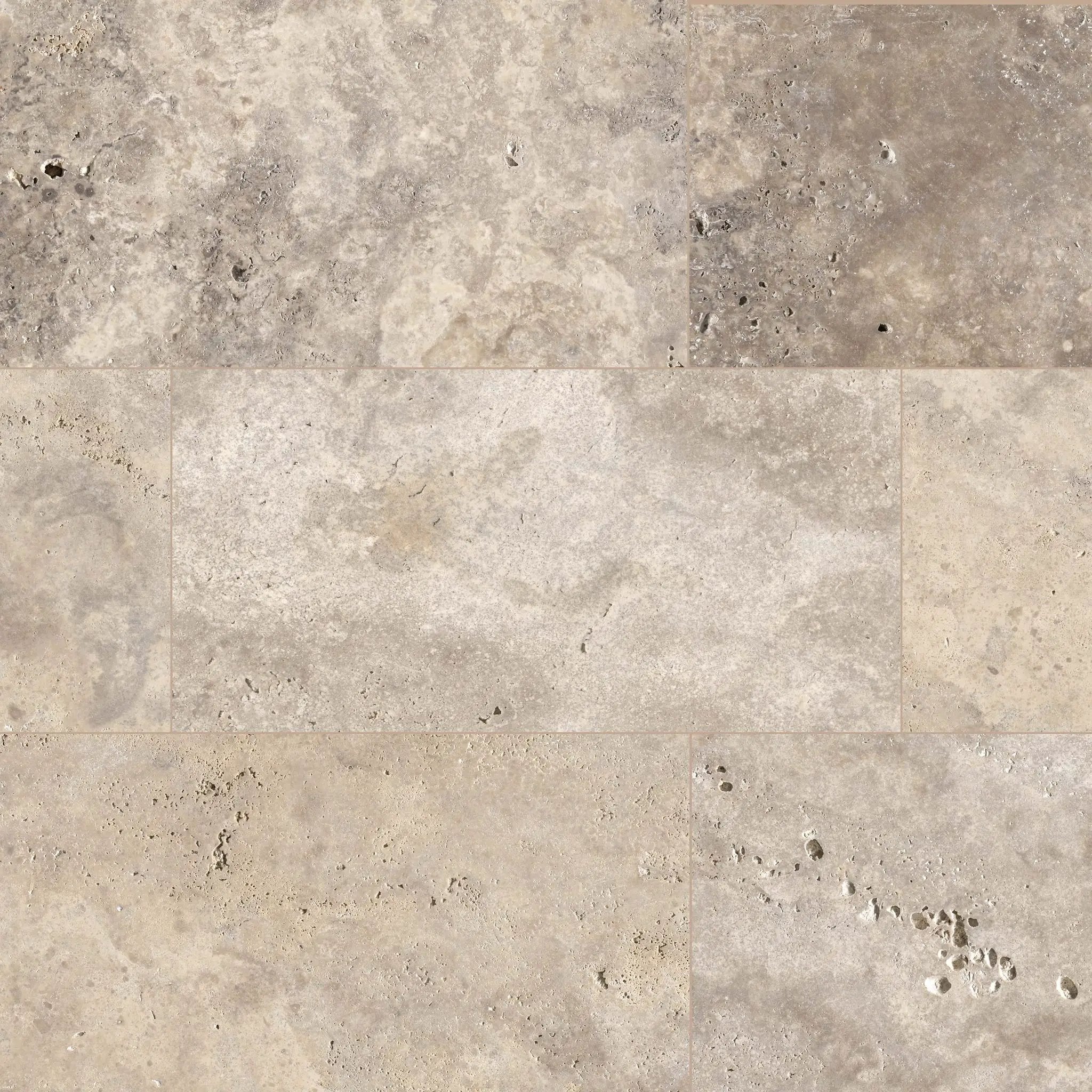 Silver Travertine Tumbled Pavers 8x16 by MSI Surfaces