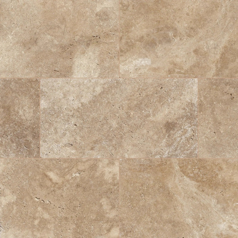 Tuscany Walnut Tumbled Travertine Pavers 16x24 close up