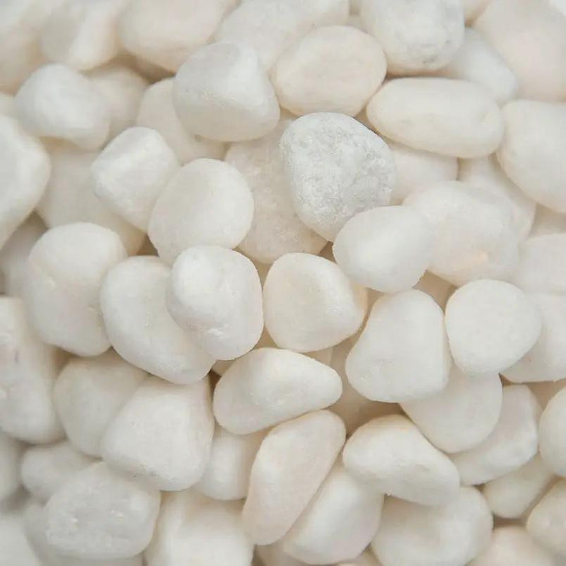 Himalaya White Pebbles Natural Marble Pavers 4.50 inch close up