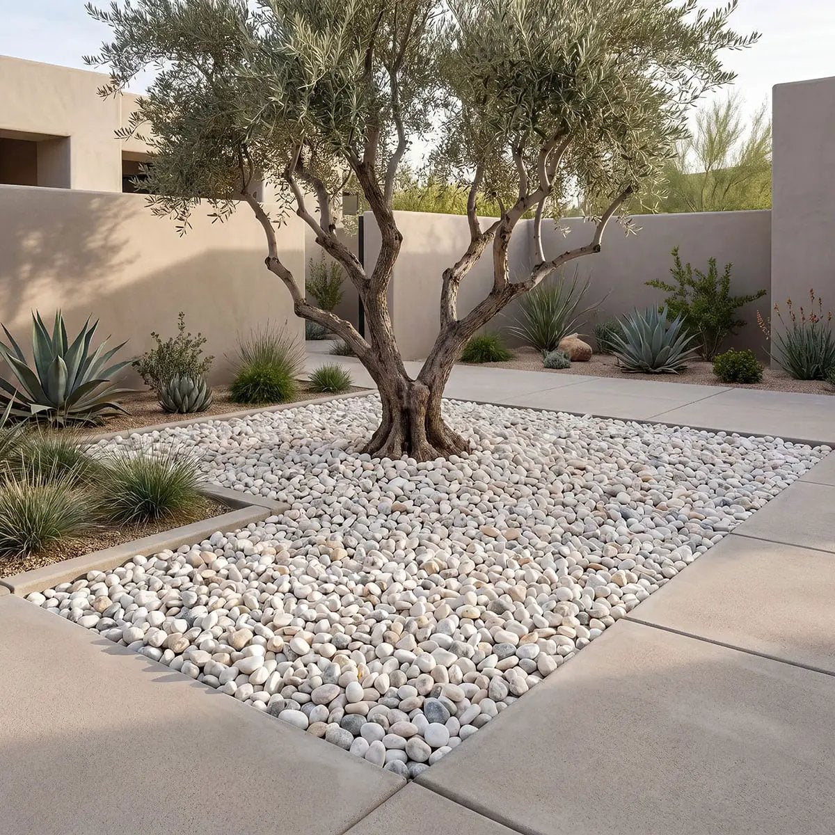 Himalaya White Pebbles Natural Marble Pavers 0.00 inch in a finished room