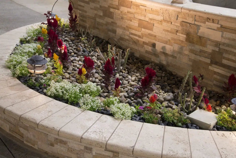 Mixed Polished Pebbles Marble Pavers 4.50 inch in a finished room
