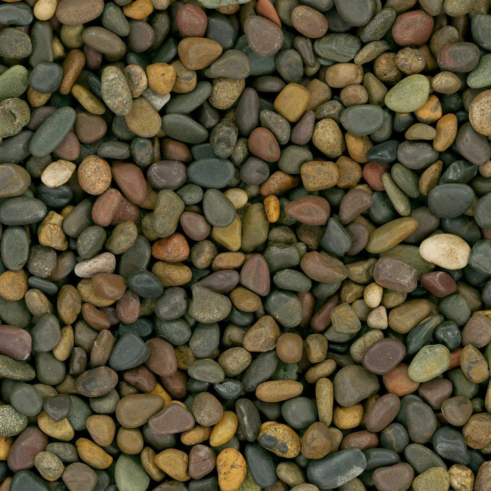 Mixed Polished Pebbles Marble Pavers 4.50 inch angled view