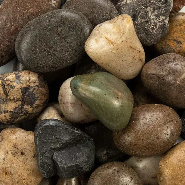 Mixed Polished Pebbles Marble Pavers 3.75 inch