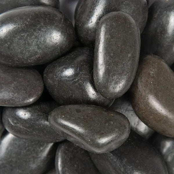 Black Polished Pebbles Quartzite Pavers 0.75 inch