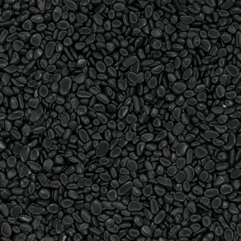 Black Polished Pebbles Quartzite Pavers 0.00 inch angled view