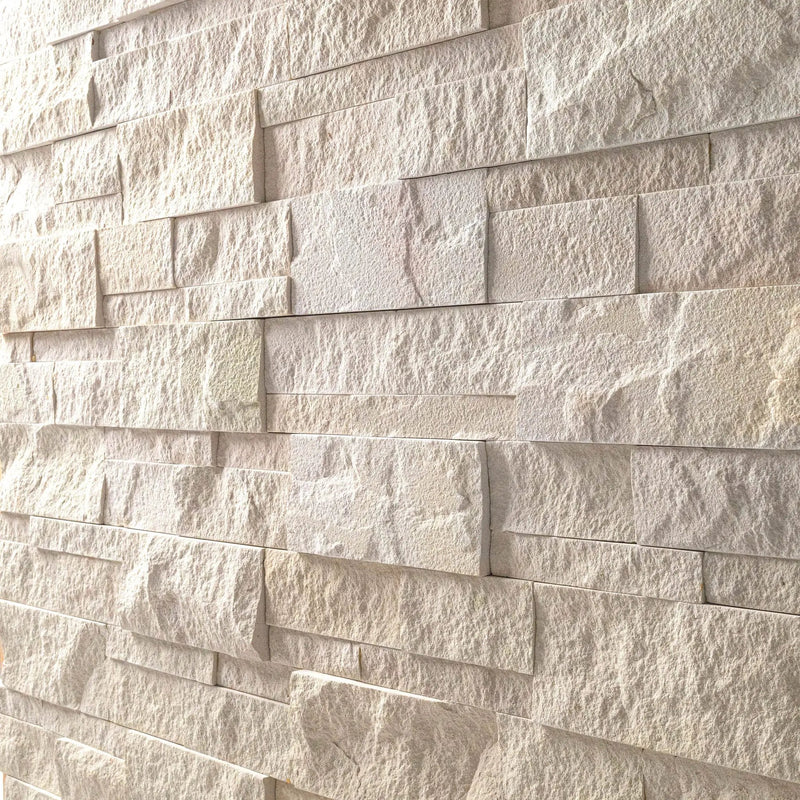 Laguna Blonde Split Face Sandstone Pavers 9x18 angled view
