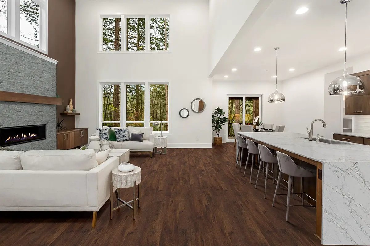 Mountain Bluestone Split Face Sandstone Pavers 6x12 in a finished room