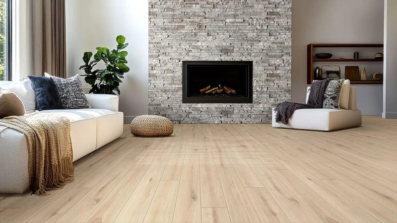 Knoxville Gray Natural Cement Pavers 2 in a finished room