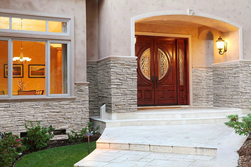 Peninsula Cream Natural Cement Pavers 2 in a finished room