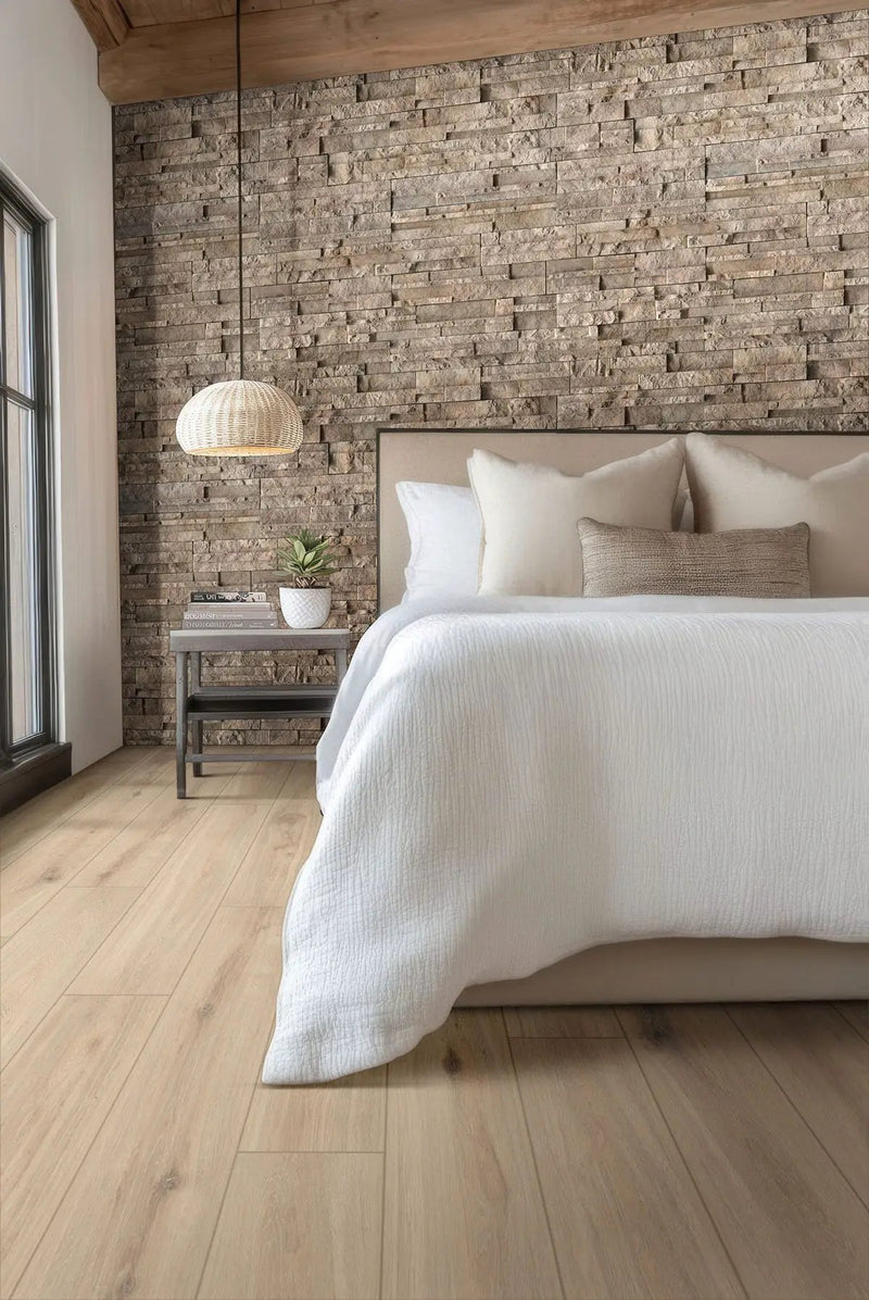 Woodville Rustic Natural Cement Pavers 2 in a finished room