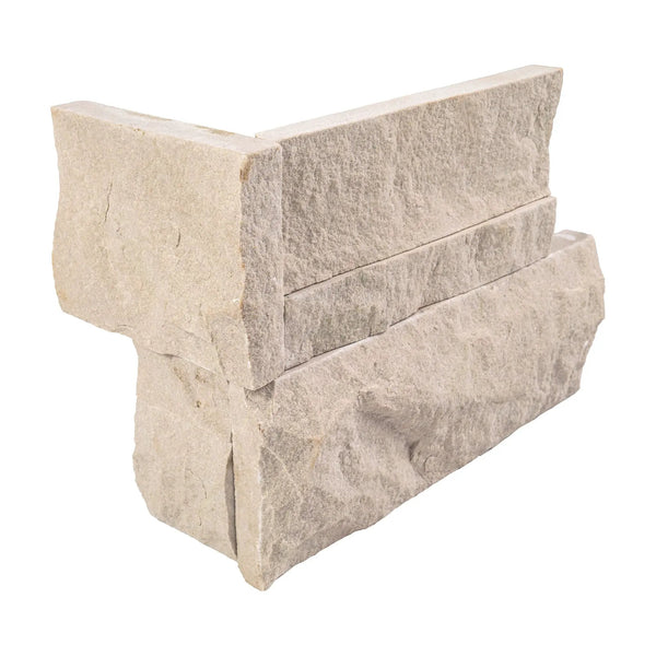 Clayfield Blonde Split Face Corner Limestone Ledger Panel 9x18