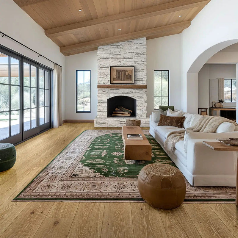 Mayra White Xl Split Face Limestone Pavers 9x24 in a finished room